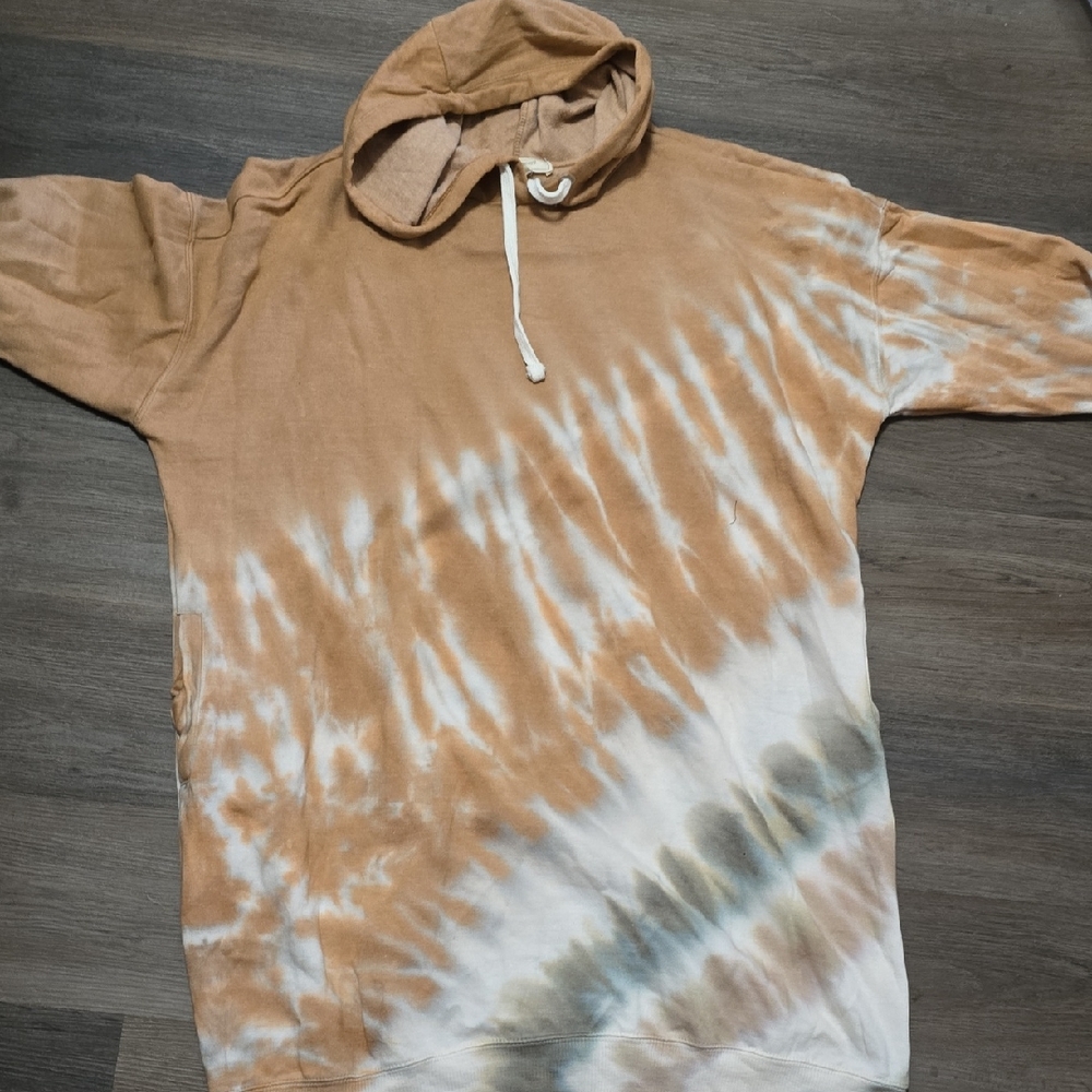 Tie-Dye Tan and White Hoodie